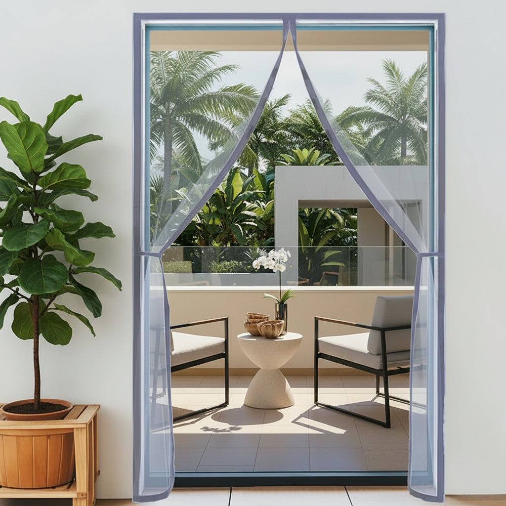 Moustiquaire Grise Porte Magnétique Sur Mesure