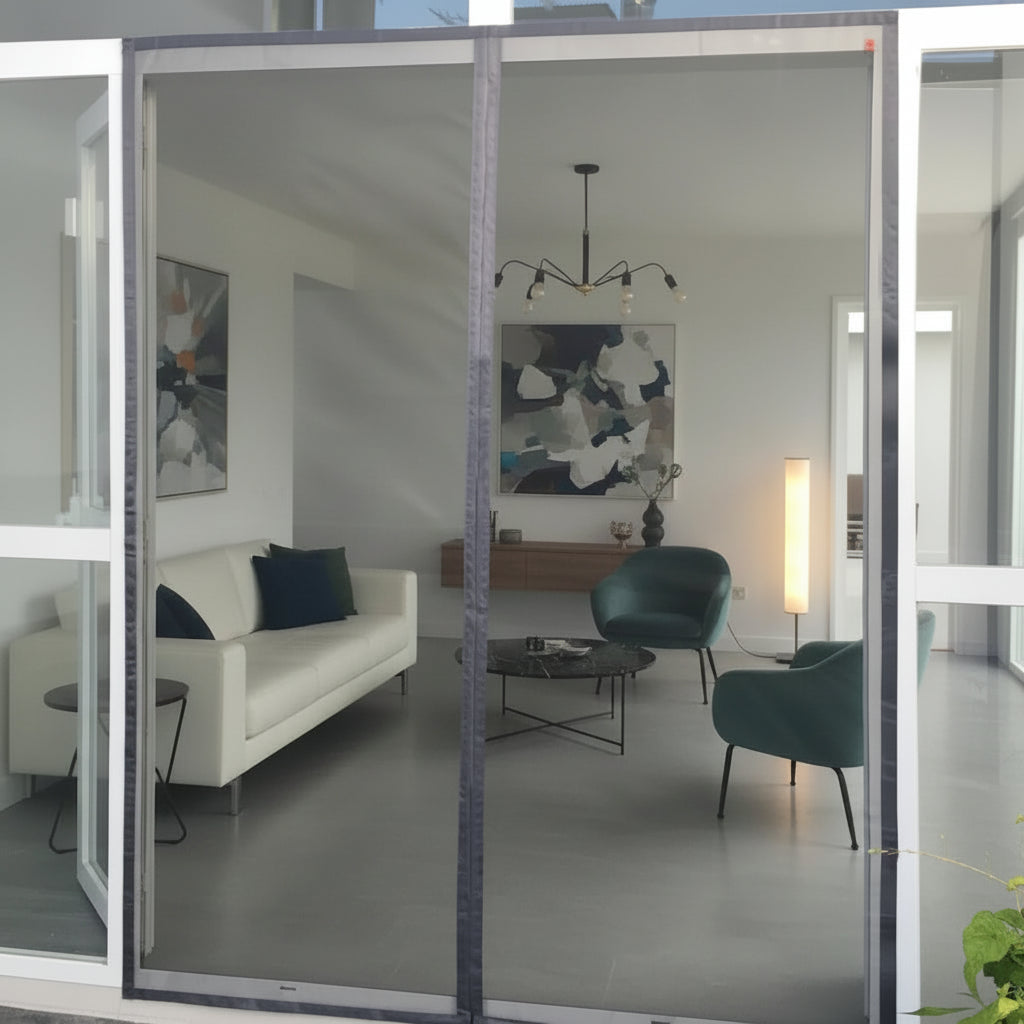 Moustiquaire Grise Porte Magnétique Sur Mesure